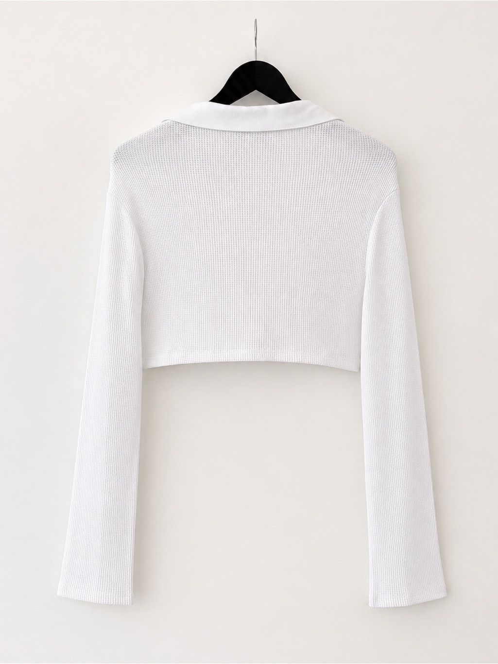 Nwot The Range Stark White Waffle Knit Cropped Polo As Seen On Hailey Bieber | S — image 7 of 8